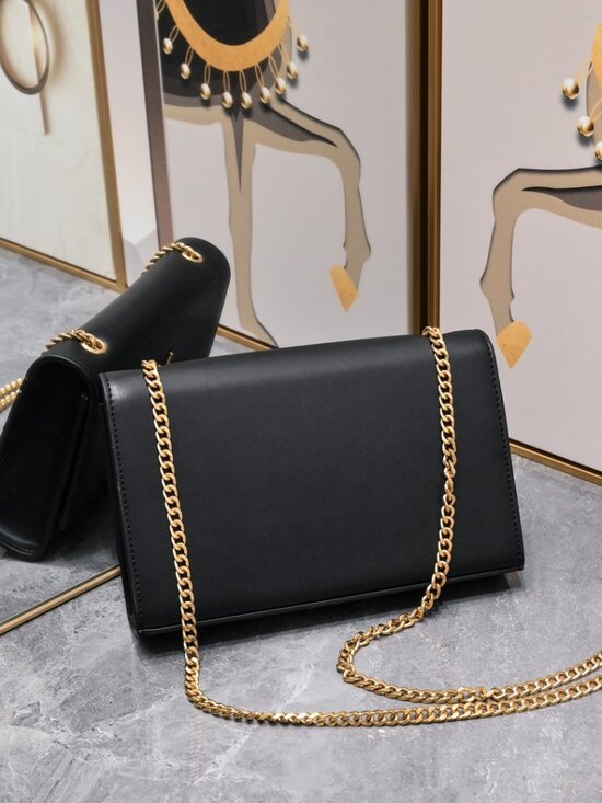 Saint Laurent Black Leather Crossbody with Gold YSL Tassel - Picture 3 of 7